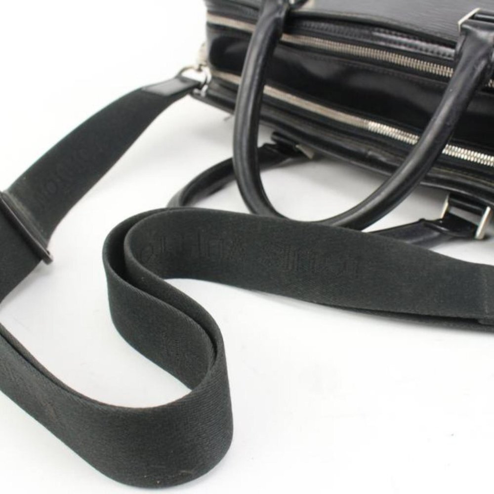 Louis Vuitton Black Epi Leather Noir Basano Messenger 2way Attache 45lk15 - Picture 6 of 12